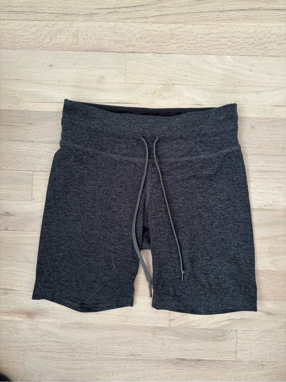 Women's Charcoal High-Waist Drawstring biker Shorts